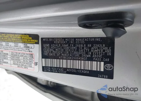 2005 Toyota Camry Xle from USA, damaged, VIN 4T1BE30K25U045837